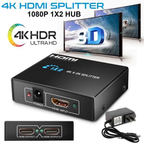 Bộ chia HDMI 1 ra 2 Full HD, hỗ trợ 4K (đen)