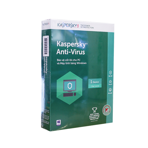 Phần mềm diệt virus Kaspersky Anti virus 1PC (Xanh)