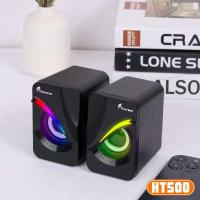 Loa vi tính 2.0 HOTMAI HT500 LED siêu đẹp âm thanh kết nối đa phương tiện