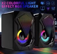 Loa vi tính mini 2.0 LeerFei YST-1046 bass siêu trầm, led nhiều màu