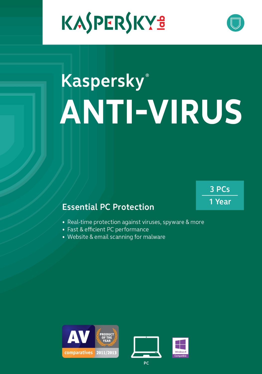 Kaspersky Anti Virus cho 3PC/1Year