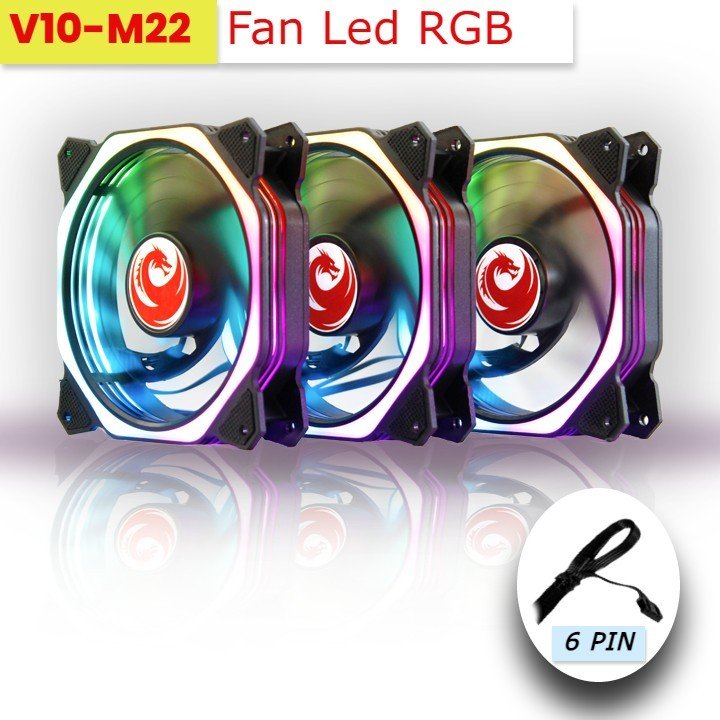 M22-Quạt Tản Nhiệt Red Dragon Led RGB V10/2019-kèm vít (1 cái)